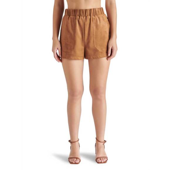 NEW STEVE MADDEN suede faux the record short in toast - Picture 2 of 4